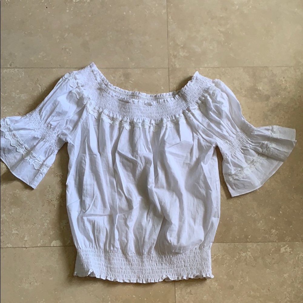 White off shoulder lace top